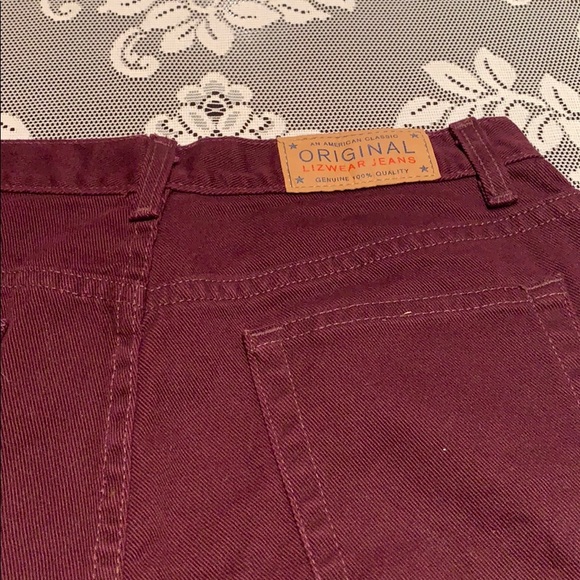 Liz Claiborne Burgundy Jeans Size 12 Skinny - Picture 4 of 5